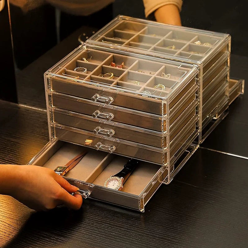 Ear Studs For Home Classification Transparent Jewelry Box