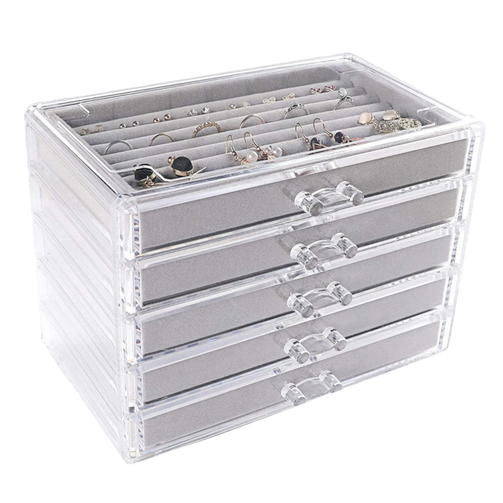 Ear Studs For Home Classification Transparent Jewelry Box