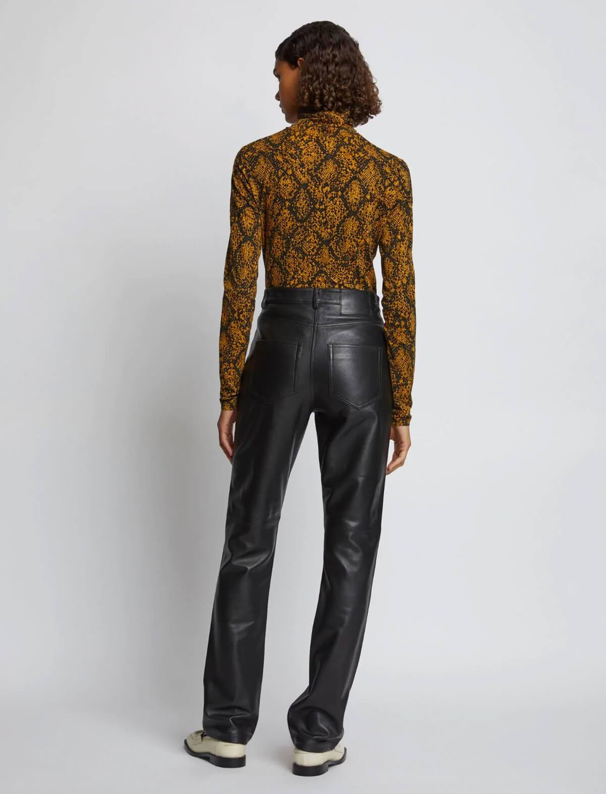 PROENZA SCHOULER WHITE LABEL Jersey Turtleneck Top In Gold