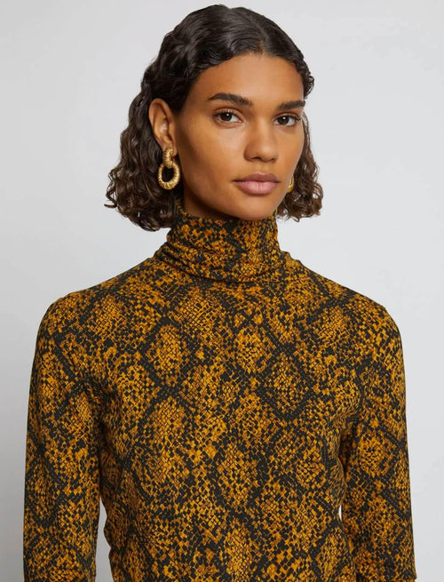 PROENZA SCHOULER WHITE LABEL Jersey Turtleneck Top In Gold