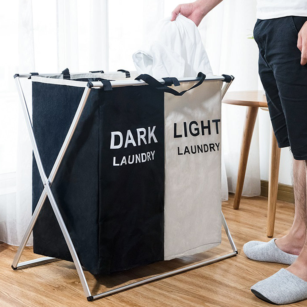 2 Compartments Laundry Rack
