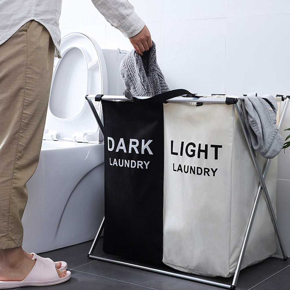 2 Compartments Laundry Rack