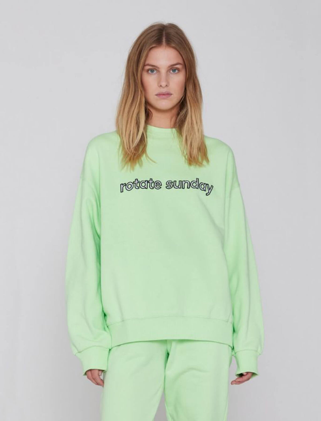 ROTATE Sunday 4 Iris Crewneck Pullover in Paradise Green