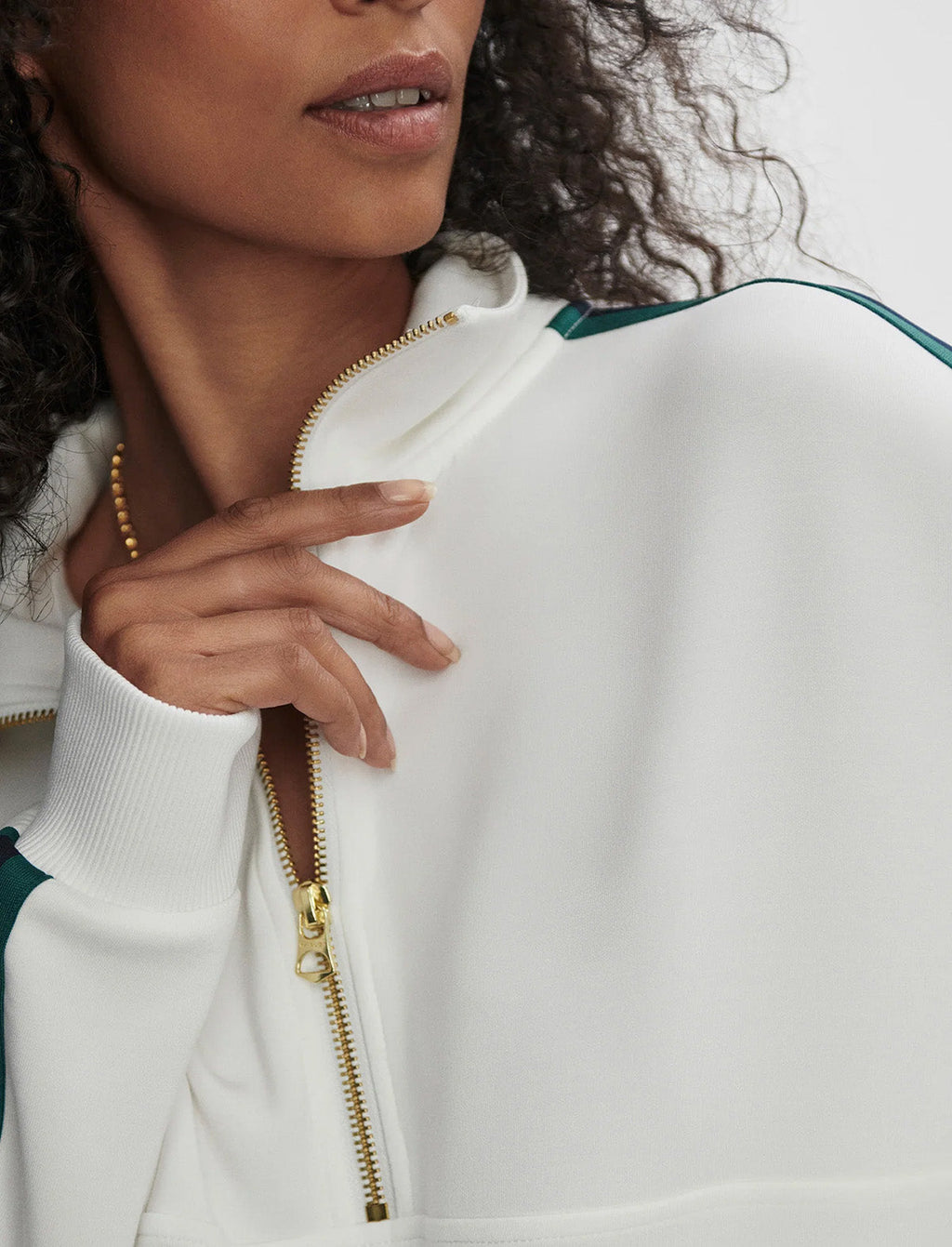 VARLEY Raymar Half-Zip Sweat in White/Navy/Forest
