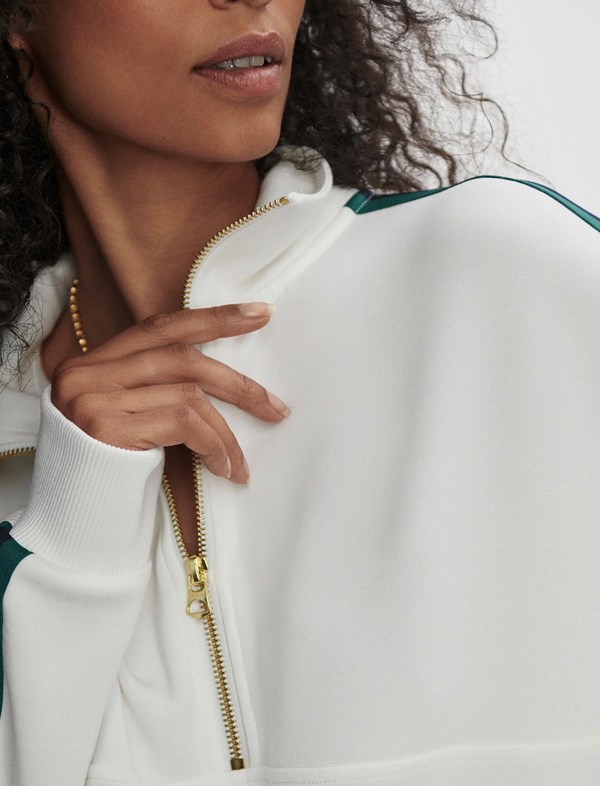 VARLEY Raymar Half-Zip Sweat in White/Navy/Forest