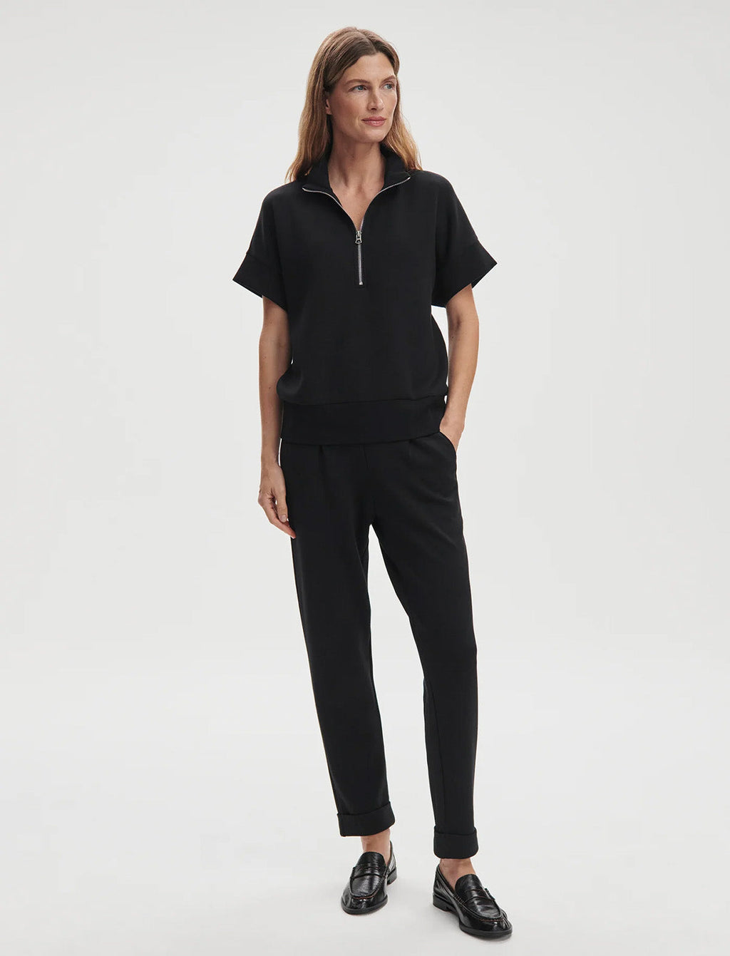 VARLEY Ritchie Short Sleeve Sweat in Black