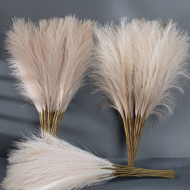 5/10PCS INS Style Reed Pampas Grass Artificial Flowers High Quality Bouquet Fake Plants Boho Home Decor Bedroom Garden Balcony
