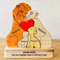 DIY Lion King Wooden Family Puzzle Personalized Name Puzzles Wooden Lions Puzzle Home Decor Thanksgiving Christmas Warm Gifts