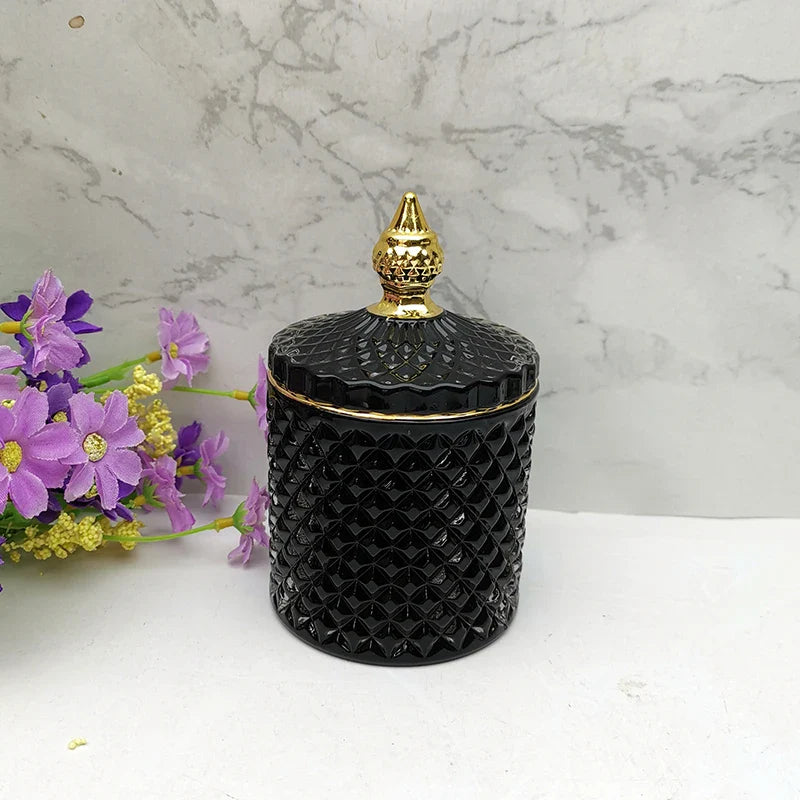 Luxury 10oz elegant Empty Candle vessels with lid For Wedding market