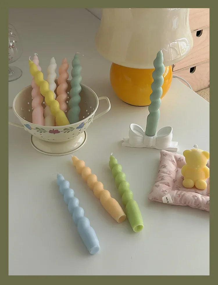 3pcs Scented Aromatic Candles Fragrance Souvenir Gift For Home Decor Christmas Halloween Spiral Tapered Wax Candle Wedding Party