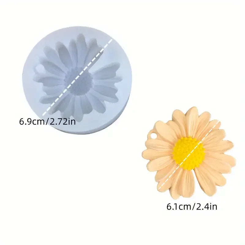 1pc 3D Daisy Flower Silicone Candle and Plaster Mold - DIY Resin and Clay Crafting Supplies