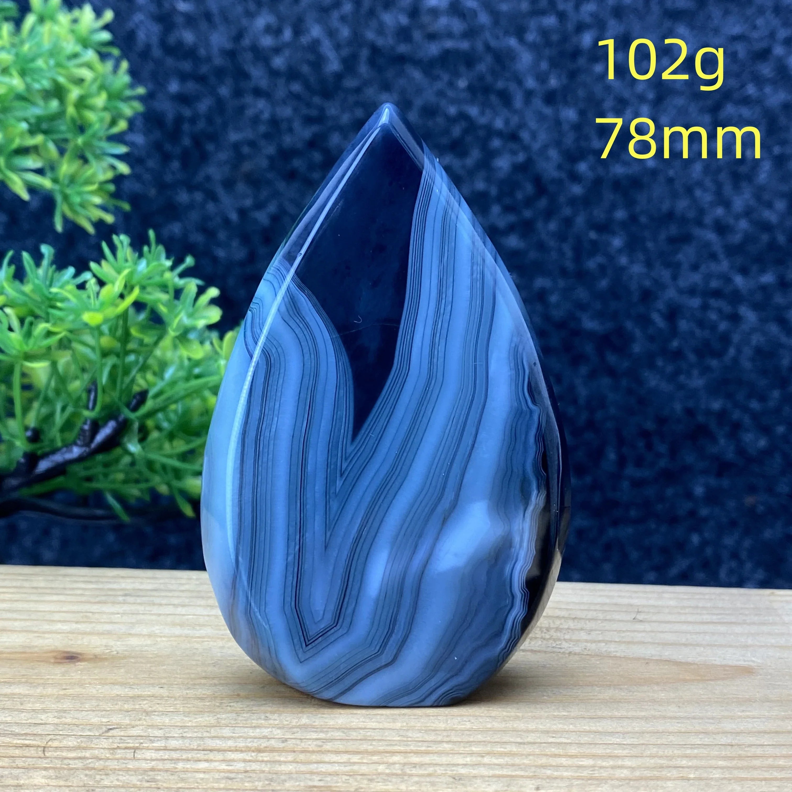 Natural Crystal Black Agate Silk Stripe Free Form Torch Reiki Healing Shape Meditation Feng Shui Home Decor Gift Warp Off Evil