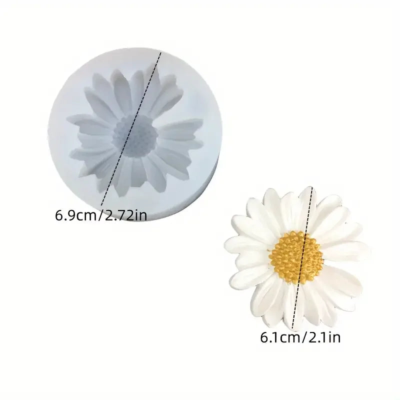 1pc 3D Daisy Flower Silicone Candle and Plaster Mold - DIY Resin and Clay Crafting Supplies