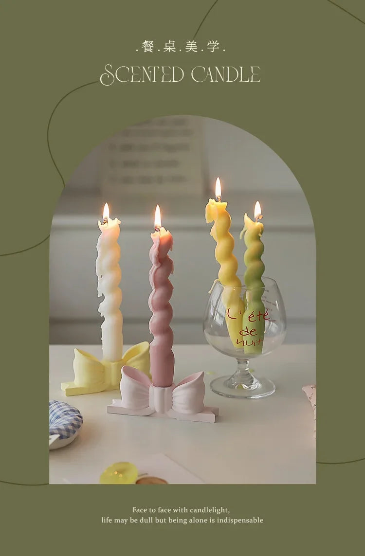 3pcs Scented Aromatic Candles Fragrance Souvenir Gift For Home Decor Christmas Halloween Spiral Tapered Wax Candle Wedding Party
