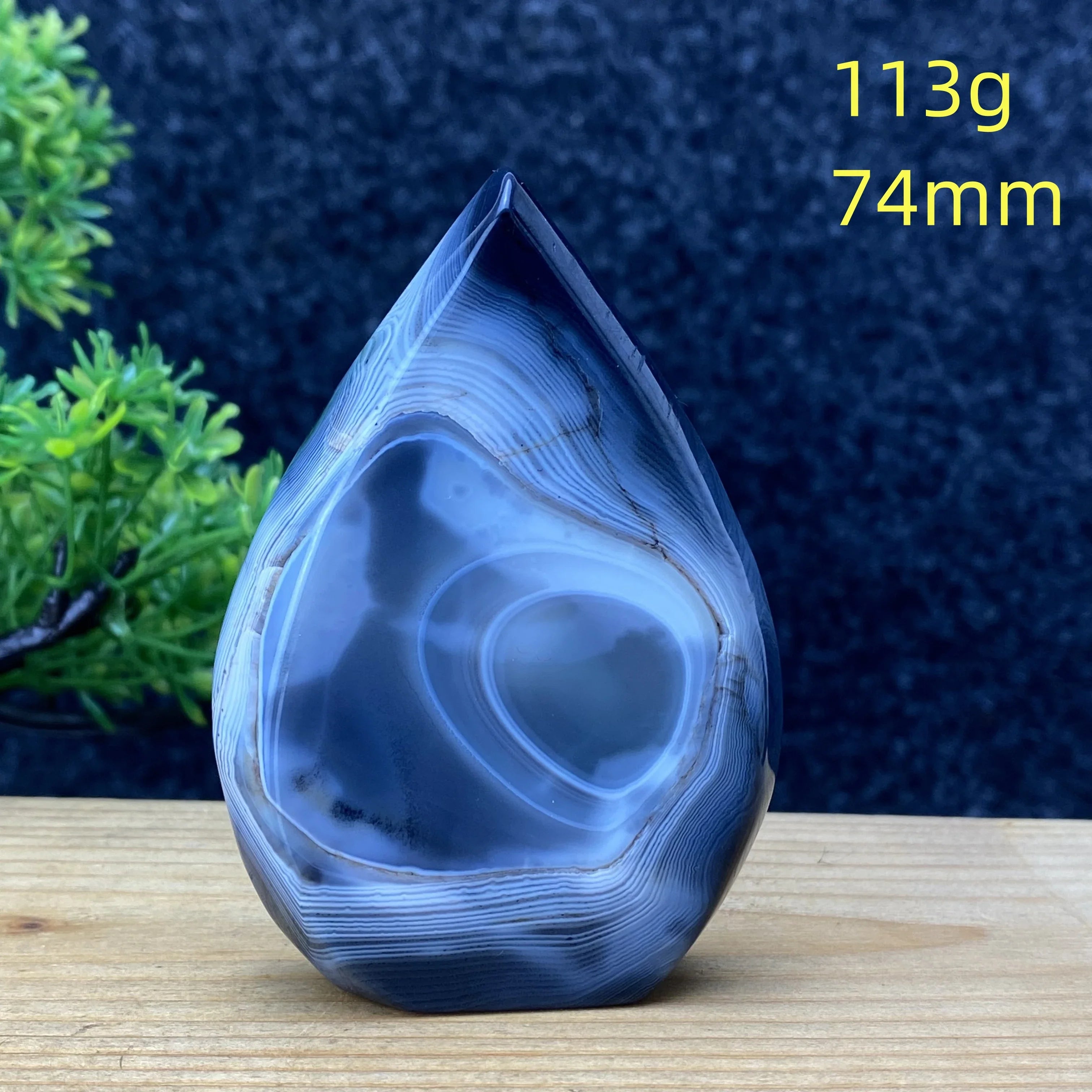 Natural Crystal Black Agate Silk Stripe Free Form Torch Reiki Healing Shape Meditation Feng Shui Home Decor Gift Warp Off Evil