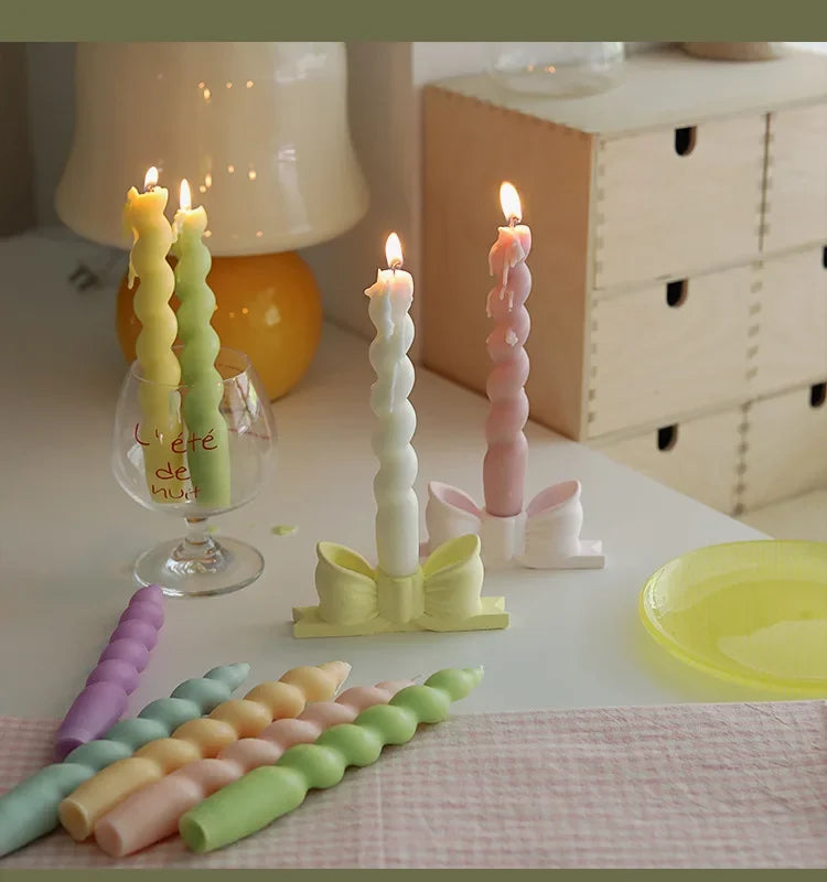 3pcs Scented Aromatic Candles Fragrance Souvenir Gift For Home Decor Christmas Halloween Spiral Tapered Wax Candle Wedding Party