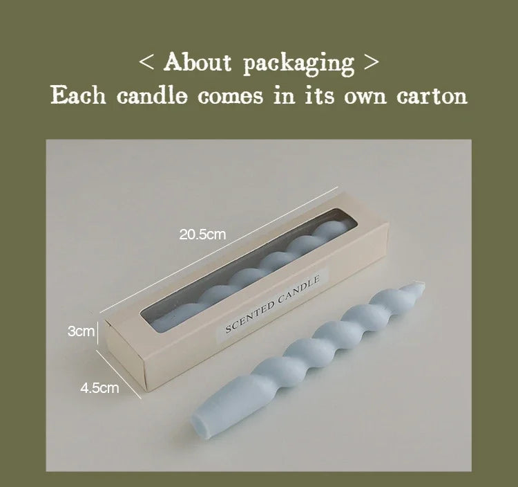 3pcs Scented Aromatic Candles Fragrance Souvenir Gift For Home Decor Christmas Halloween Spiral Tapered Wax Candle Wedding Party