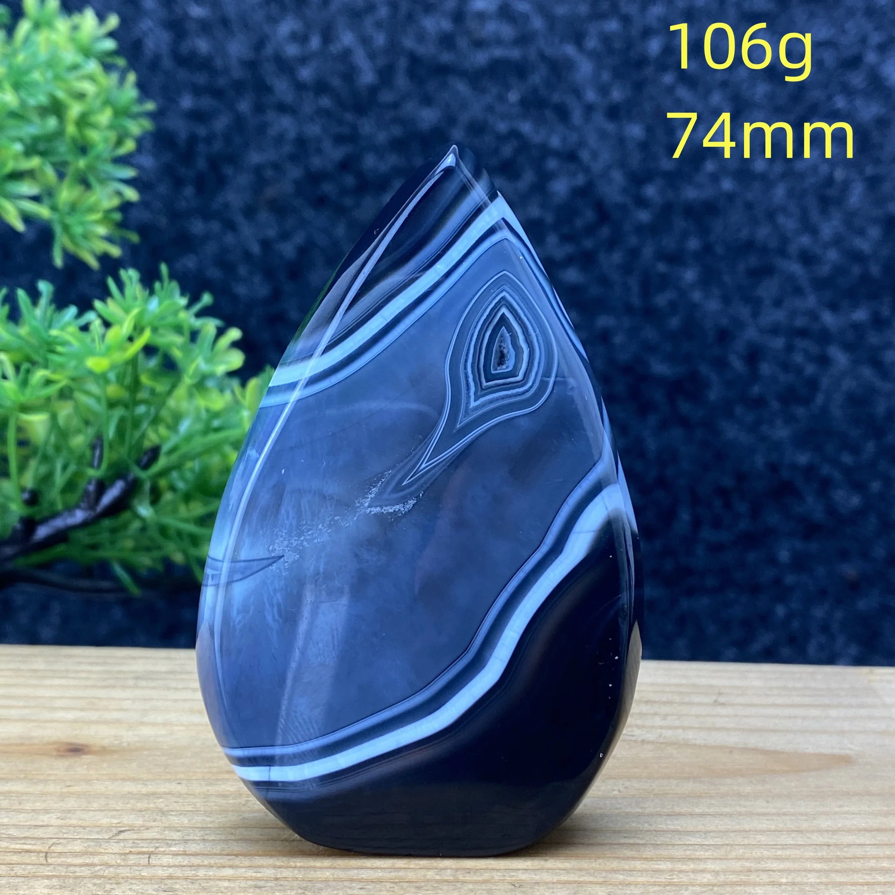 Natural Crystal Black Agate Silk Stripe Free Form Torch Reiki Healing Shape Meditation Feng Shui Home Decor Gift Warp Off Evil