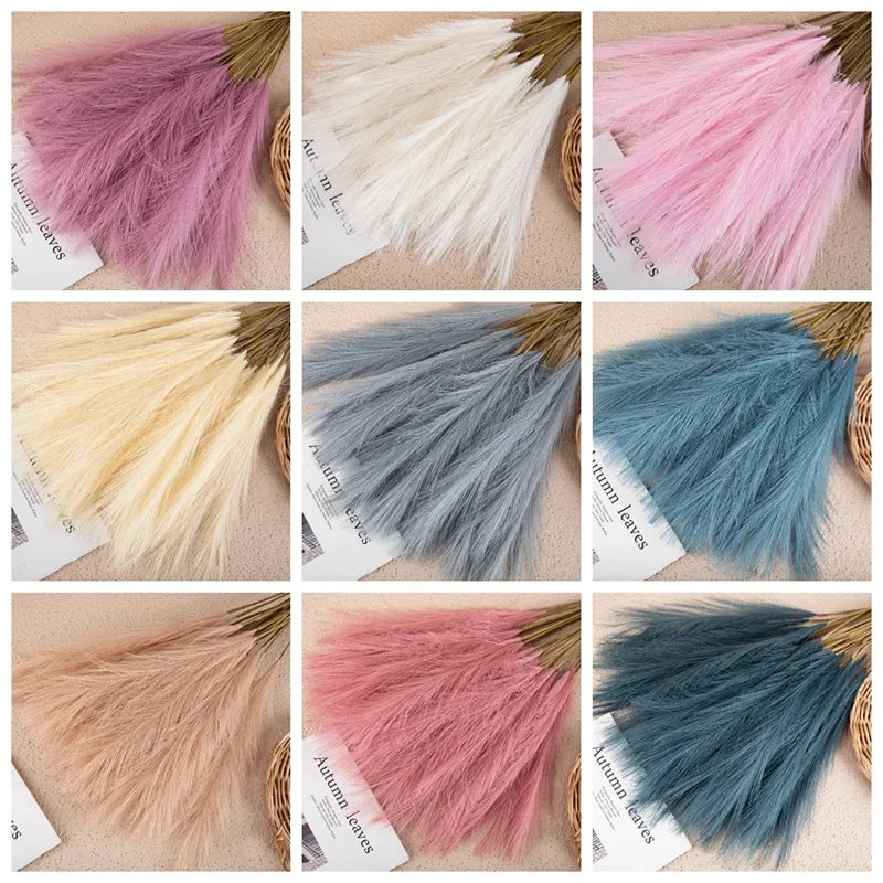 5/10PCS INS Style Reed Pampas Grass Artificial Flowers High Quality Bouquet Fake Plants Boho Home Decor Bedroom Garden Balcony