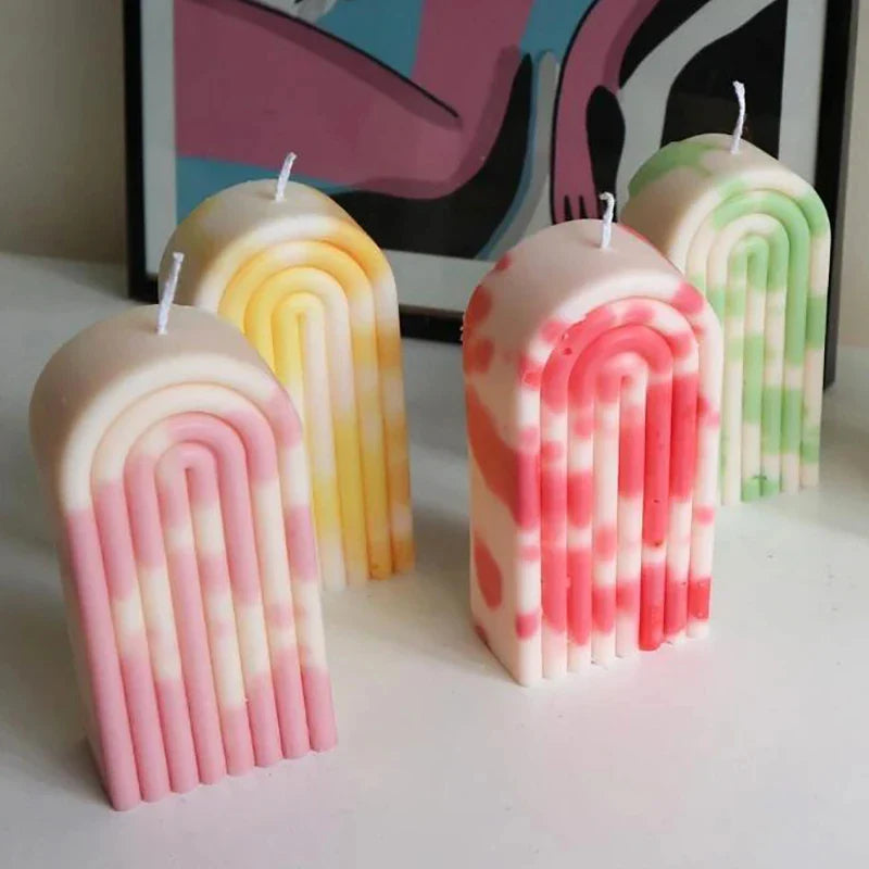 Creative Arch Door Silicone Candle Mold DIY Rainbow Bridge Plaster Epoxy Resin Candles Making Supplies Home Decor Art Craft New