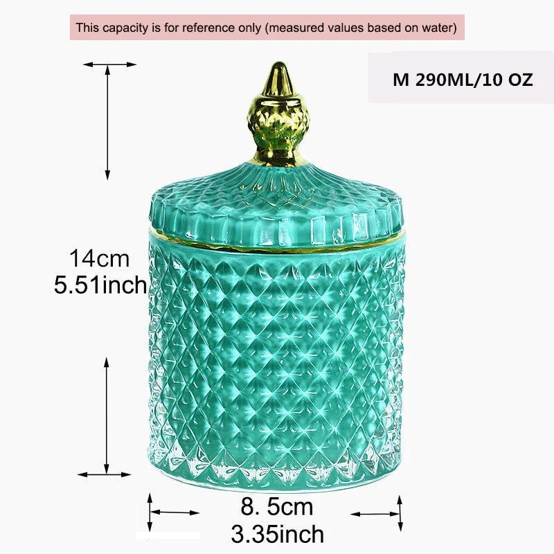 Luxury 10oz elegant Empty Candle vessels with lid For Wedding market