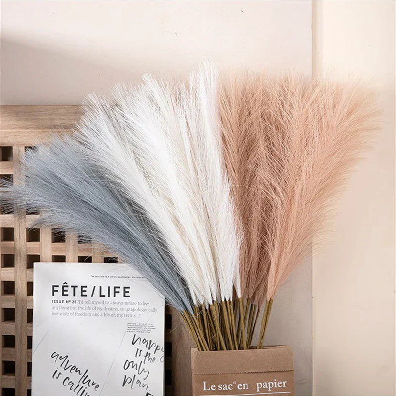 5/10PCS INS Style Reed Pampas Grass Artificial Flowers High Quality Bouquet Fake Plants Boho Home Decor Bedroom Garden Balcony