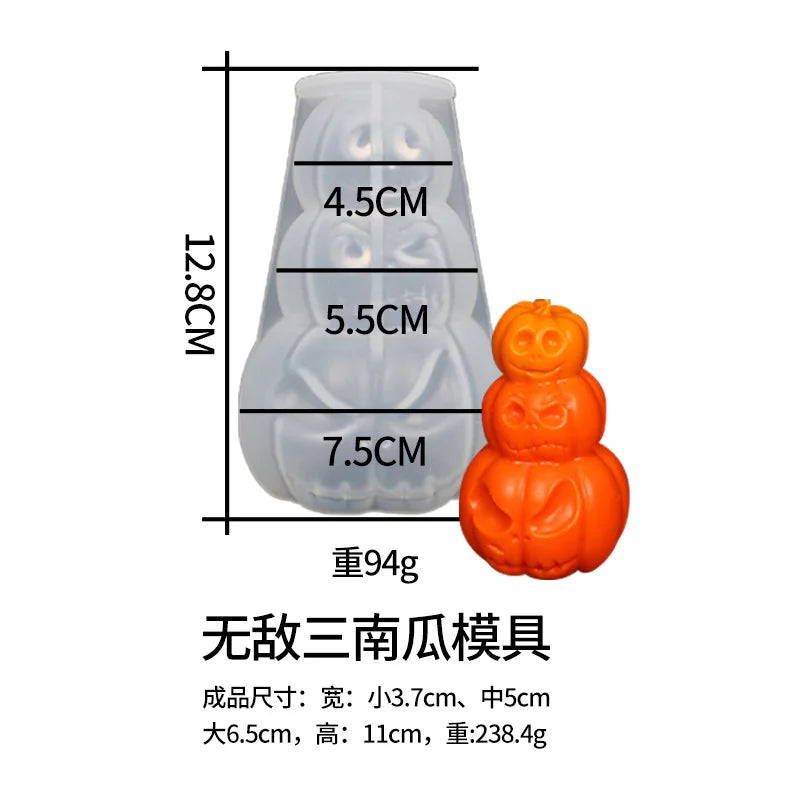 Cats and Pumpkins Silicone Candle Mold Diy Soap Resin Candle Chocolate Candy Jelly Ice Cube Mold Handmade Halloween Gift