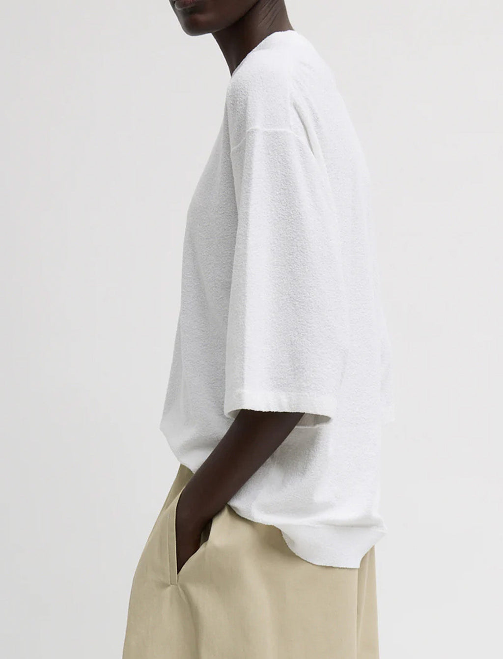 TIBI Sable Oversized Easy T-Shirt in White