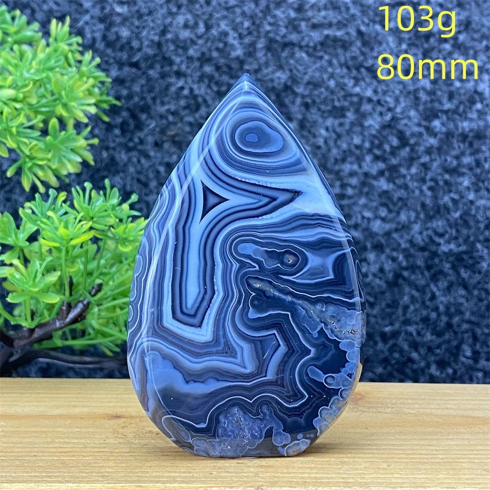 Natural Crystal Black Agate Silk Stripe Free Form Torch Reiki Healing Shape Meditation Feng Shui Home Decor Gift Warp Off Evil