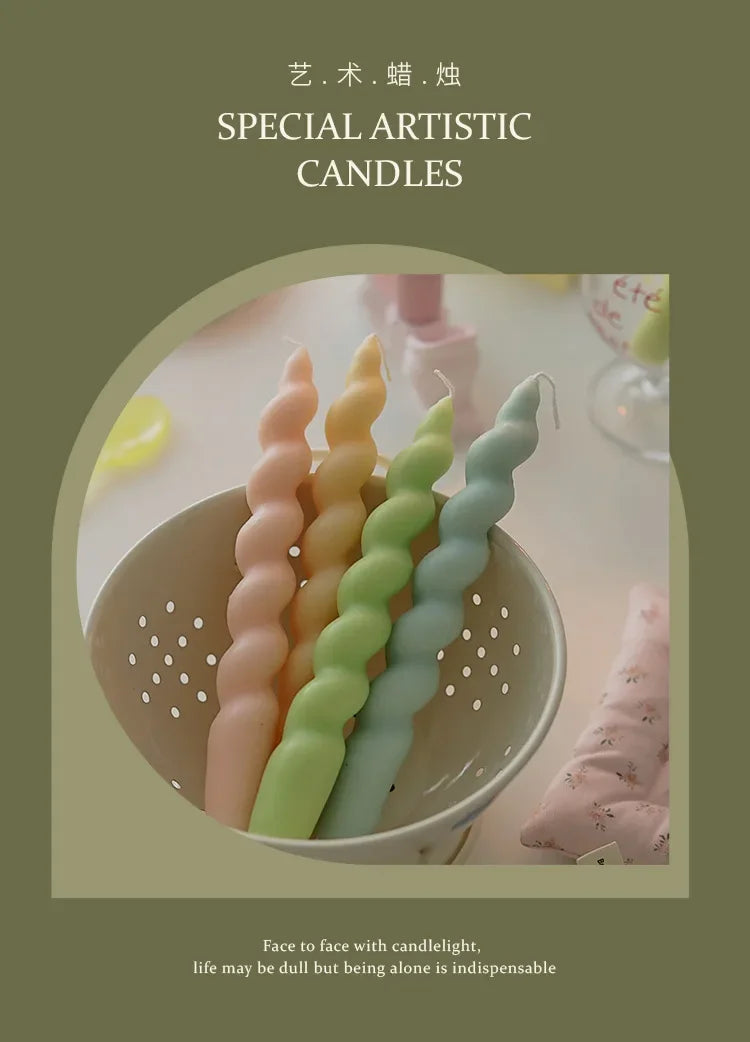 3pcs Scented Aromatic Candles Fragrance Souvenir Gift For Home Decor Christmas Halloween Spiral Tapered Wax Candle Wedding Party