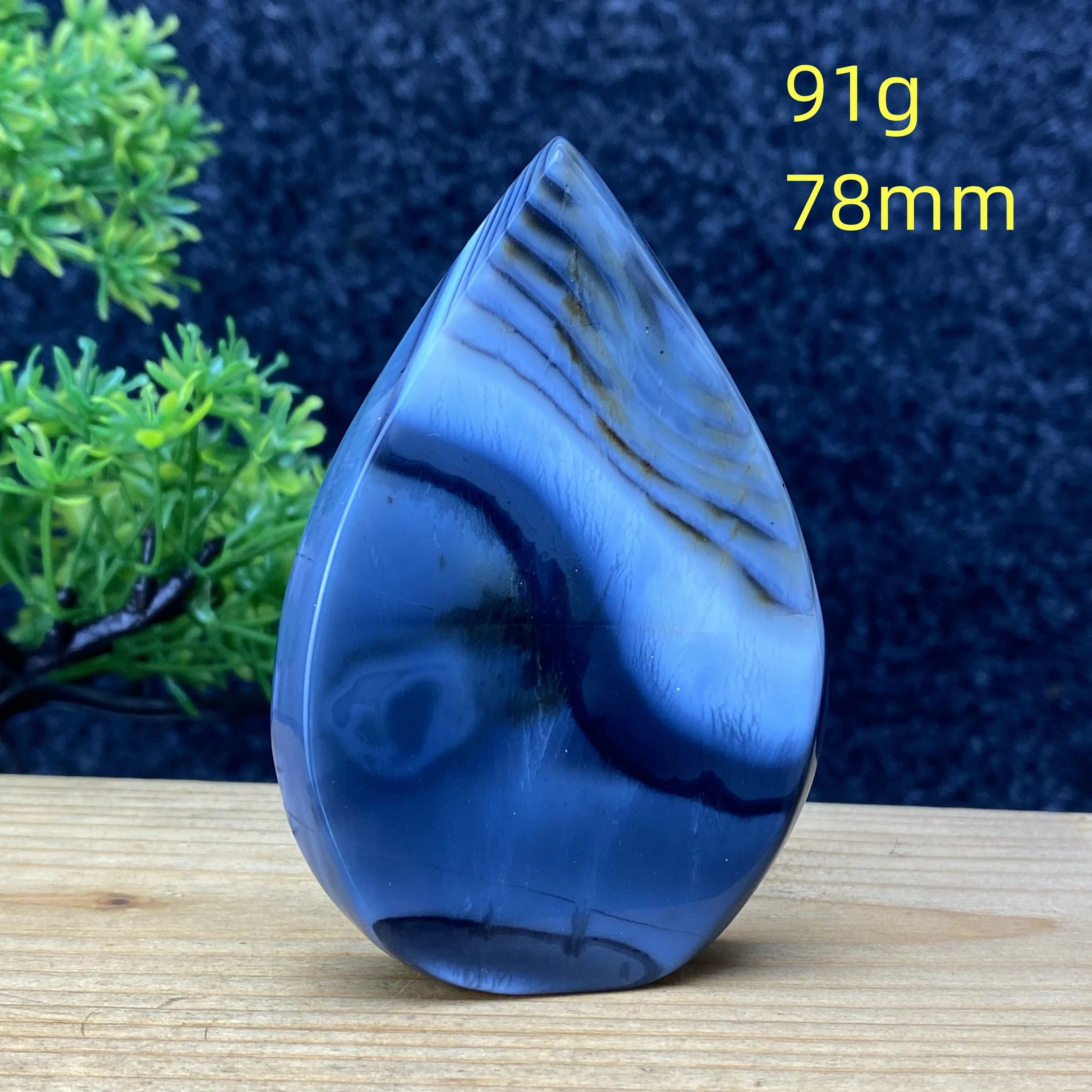 Natural Crystal Black Agate Silk Stripe Free Form Torch Reiki Healing Shape Meditation Feng Shui Home Decor Gift Warp Off Evil