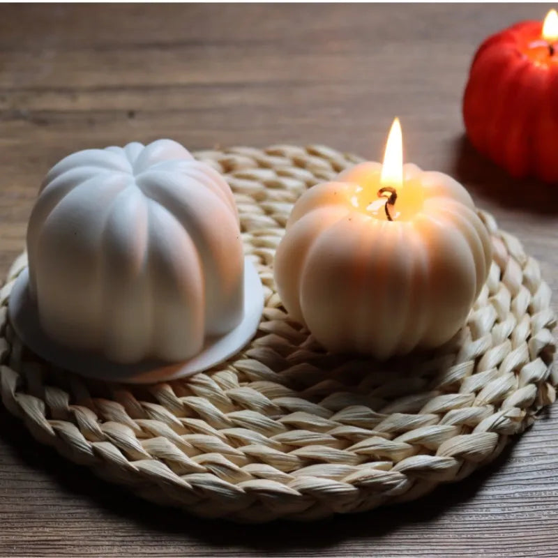 Cats and Pumpkins Silicone Candle Mold Diy Soap Resin Candle Chocolate Candy Jelly Ice Cube Mold Handmade Halloween Gift