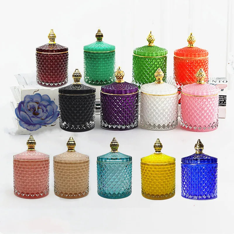 Luxury 10oz elegant Empty Candle vessels with lid For Wedding market
