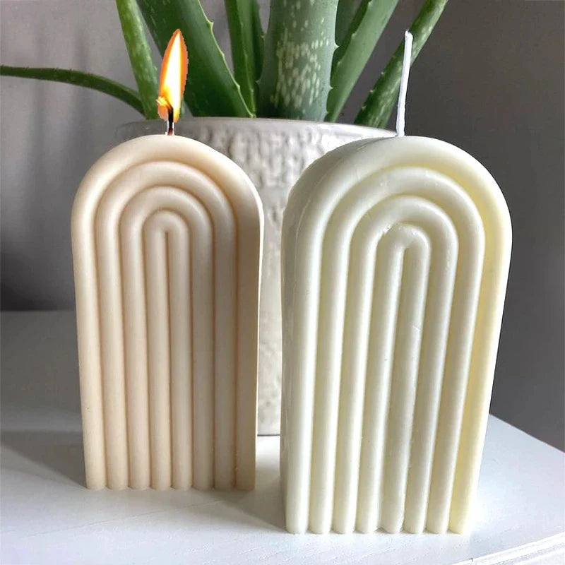 Creative Arch Door Silicone Candle Mold DIY Rainbow Bridge Plaster Epoxy Resin Candles Making Supplies Home Decor Art Craft New