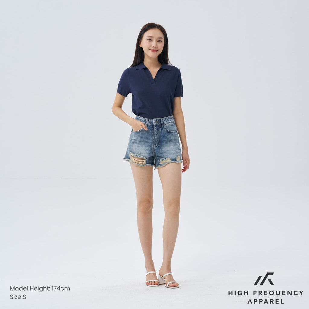 Distressed Denim Shorts