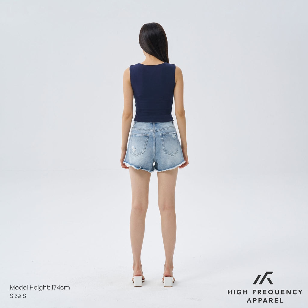 Distressed Denim Shorts