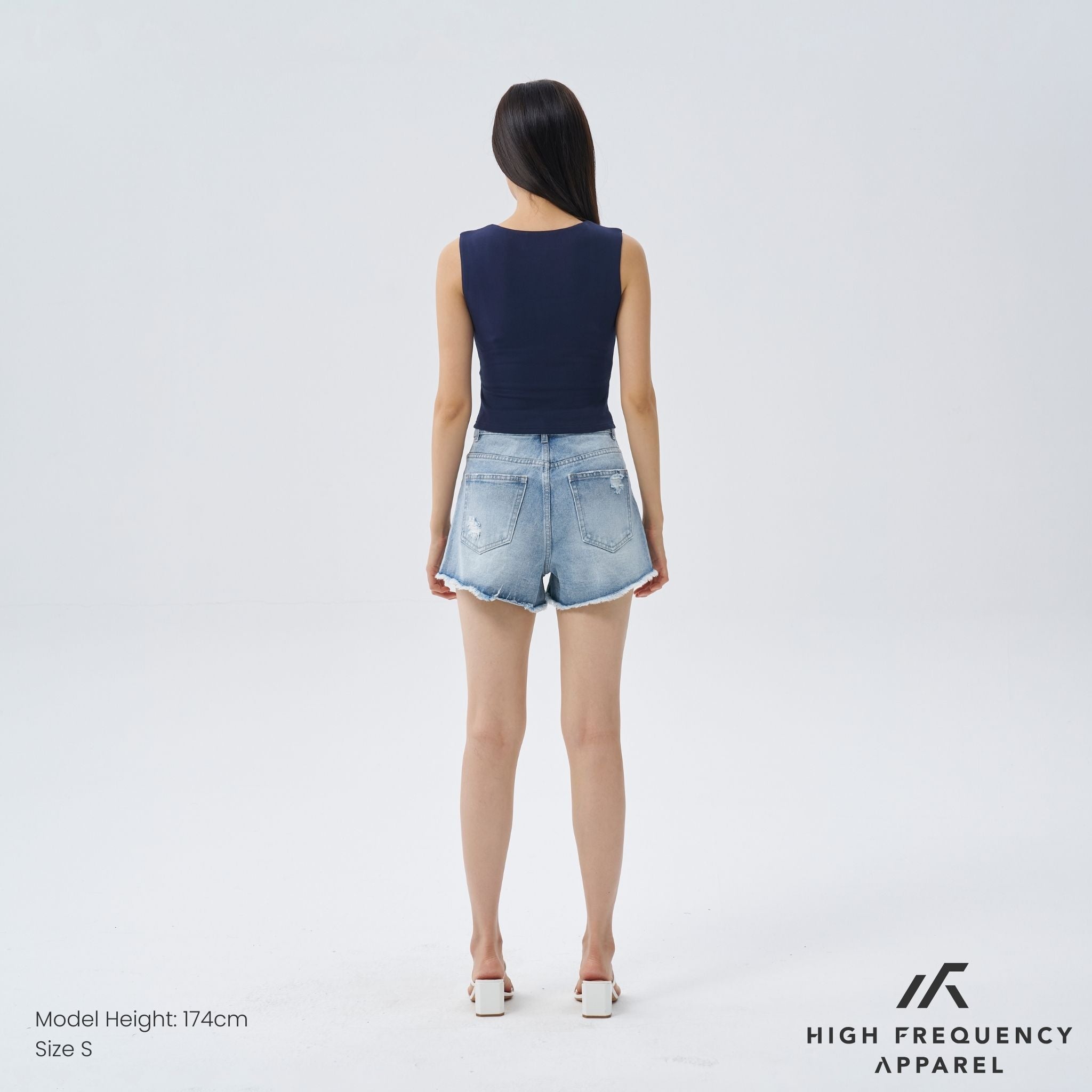 Distressed Denim Shorts