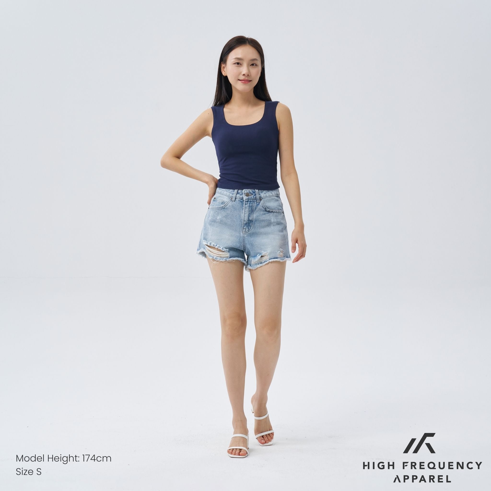 Distressed Denim Shorts