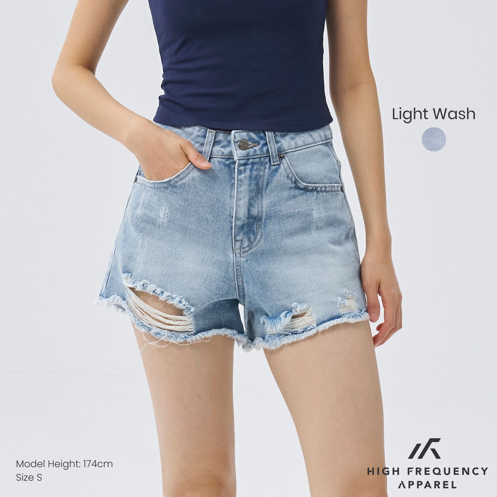 Distressed Denim Shorts
