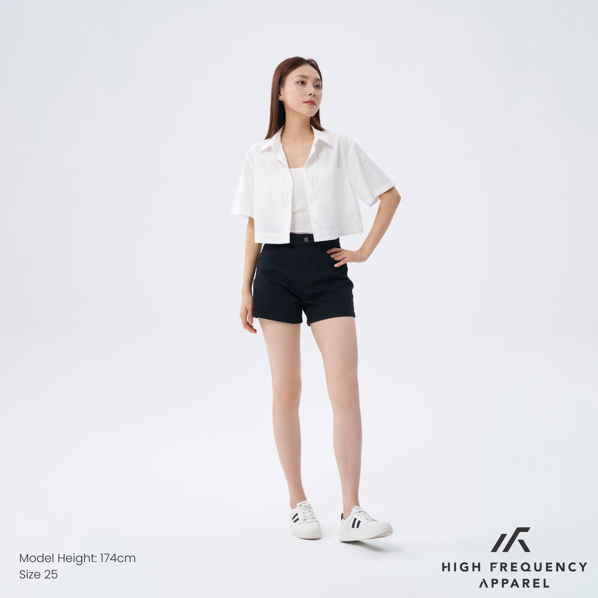 BW Mid-Waisted Stretch Denim Shorts