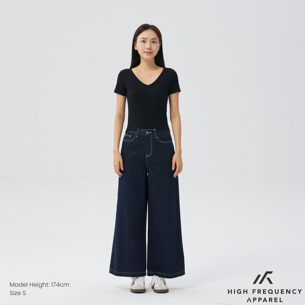 Ultra Wide Leg Dark Denim Jeans