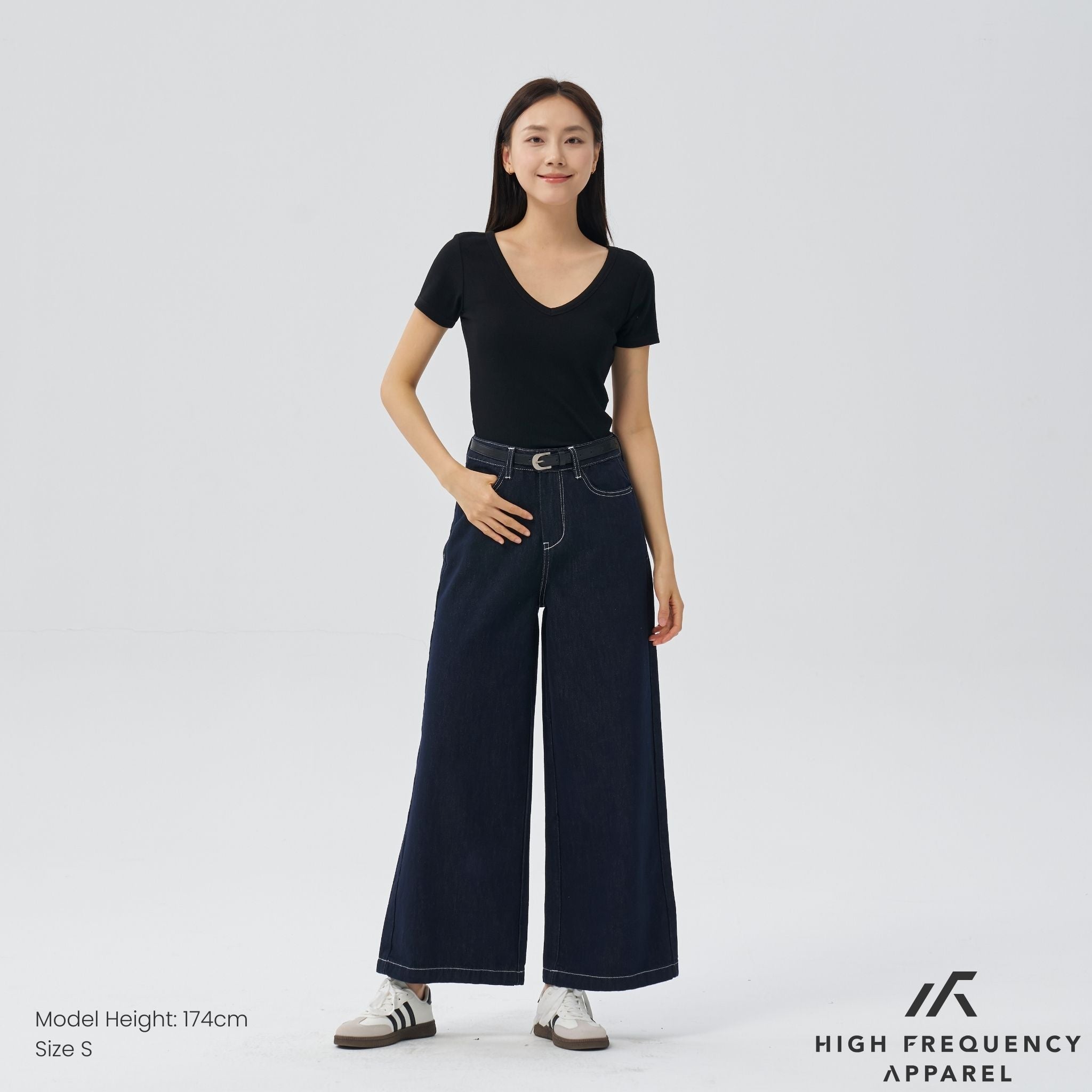 Ultra Wide Leg Dark Denim Jeans