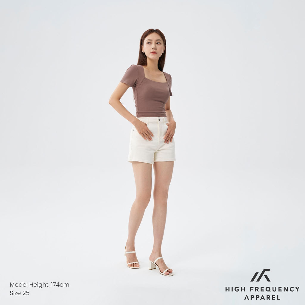 BW Mid-Waisted Stretch Denim Shorts