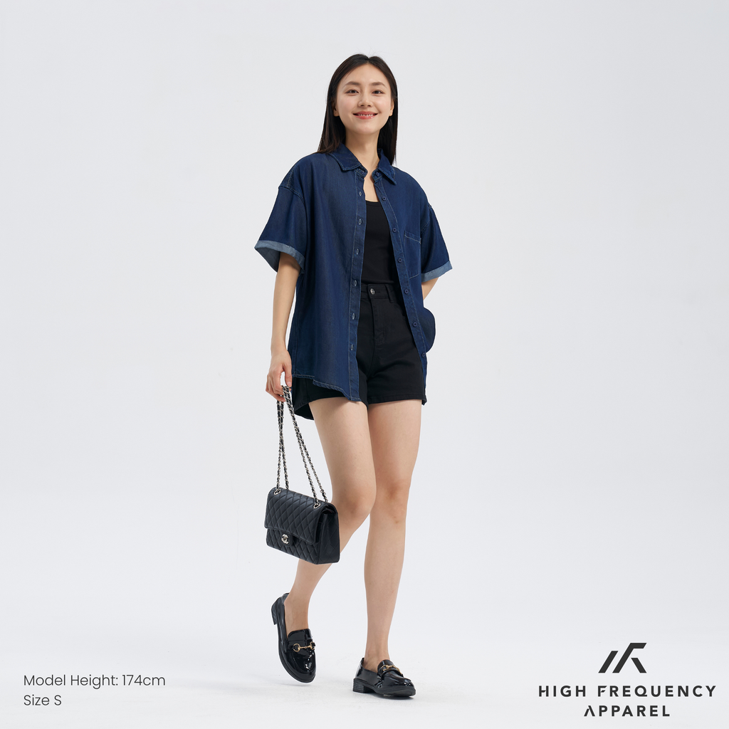 Tencel Denim Relaxed Short Sleeve Shirt
