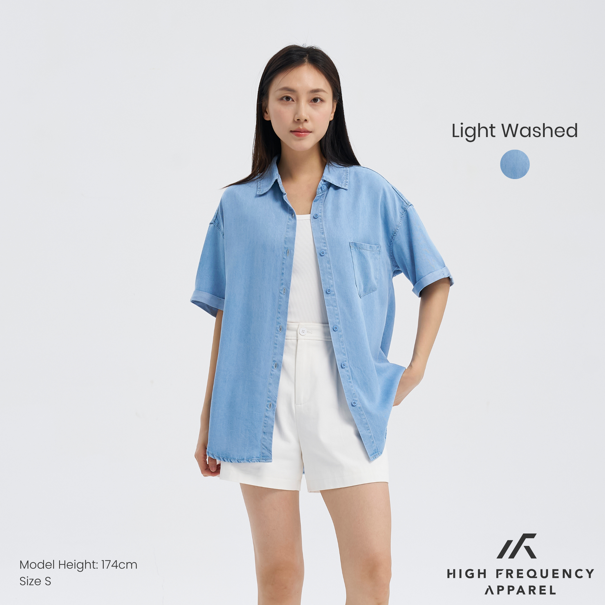 Tencel Denim Relaxed Short Sleeve Shirt