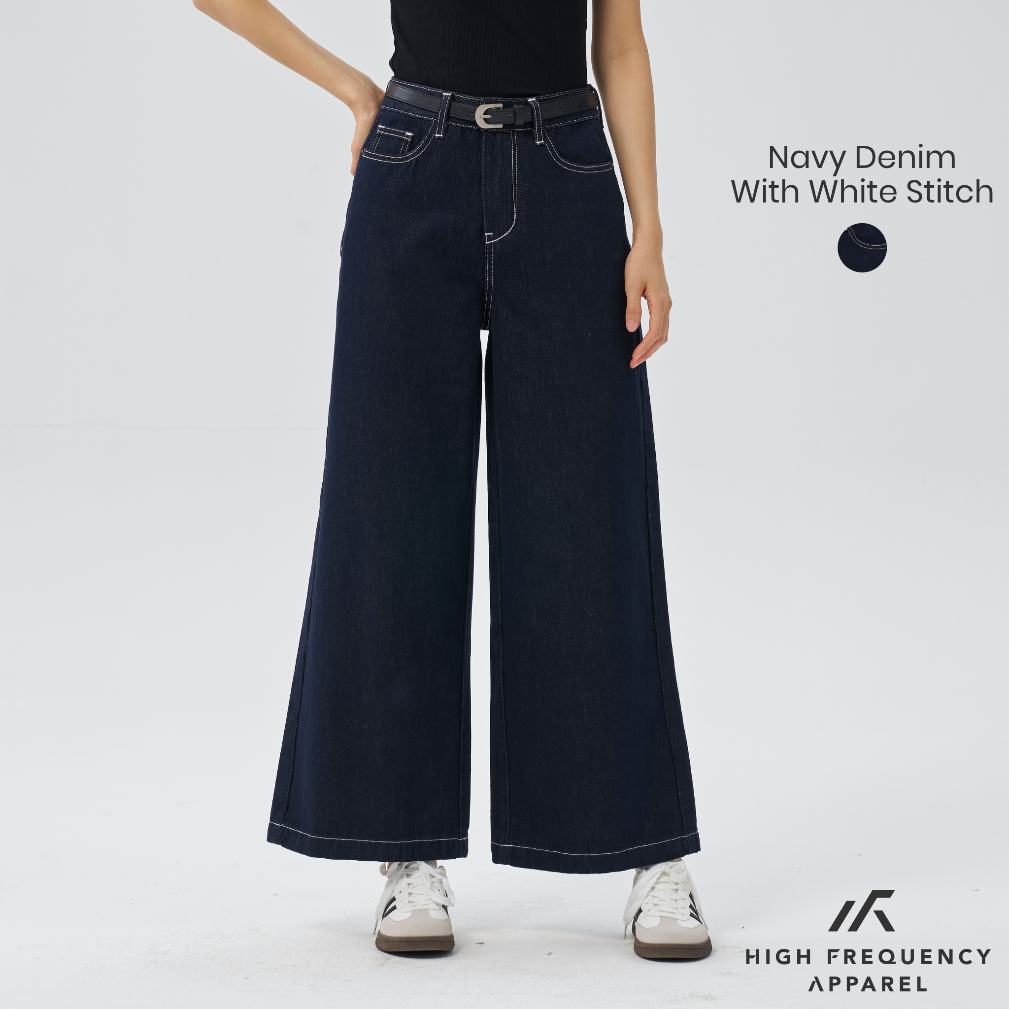 Ultra Wide Leg Dark Denim Jeans