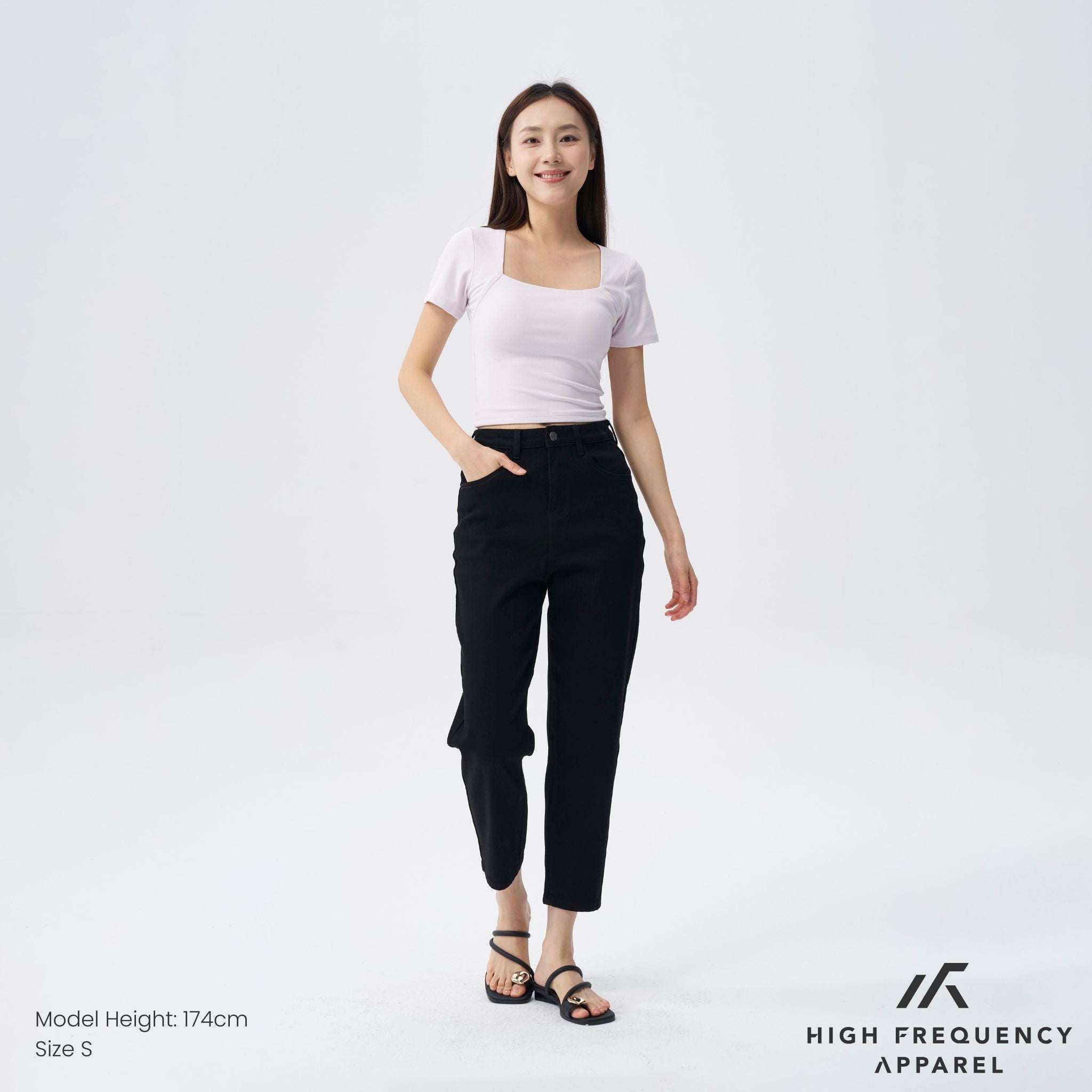 BW High Waisted Ankle-Length Mom Denim Jeans