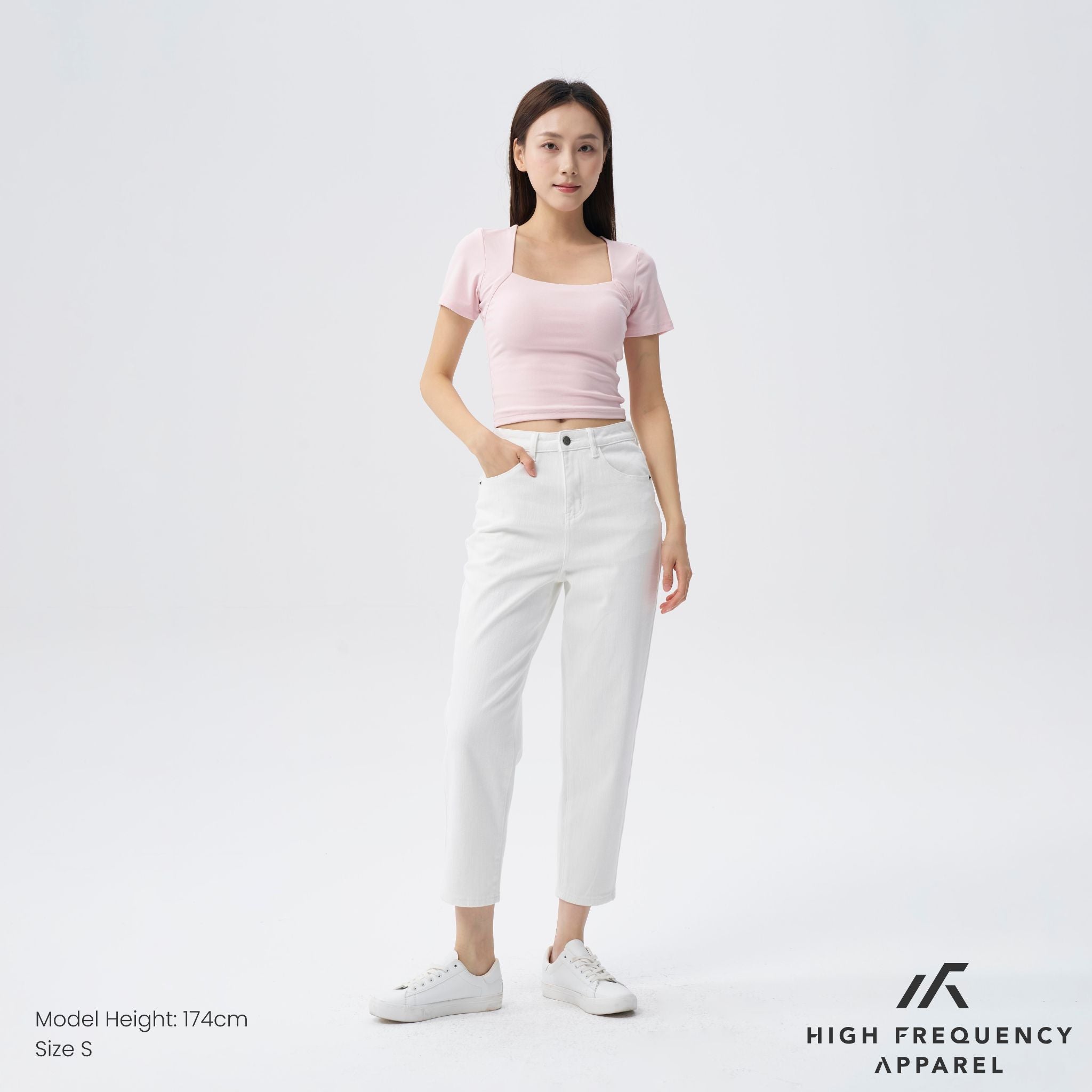 BW High Waisted Ankle-Length Mom Denim Jeans
