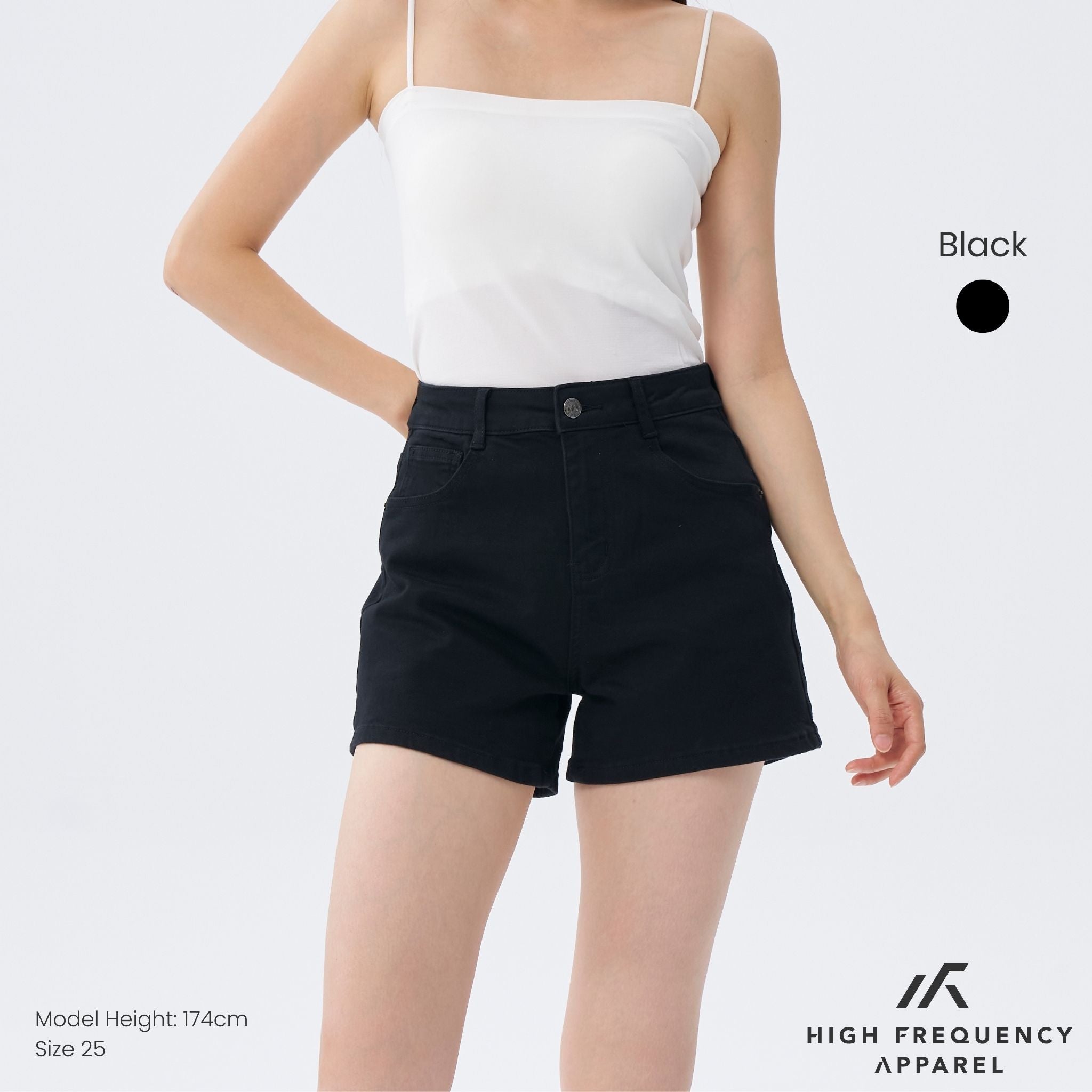 BW Mid-Waisted Stretch Denim Shorts