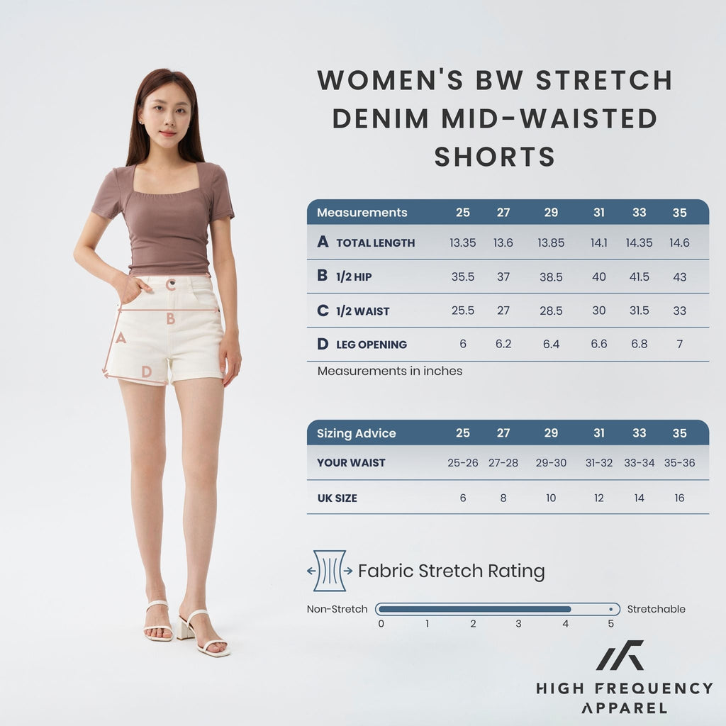 BW Mid-Waisted Stretch Denim Shorts